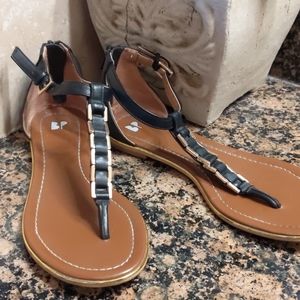 BP Black and Gold Gladiator Sandals 6.5M